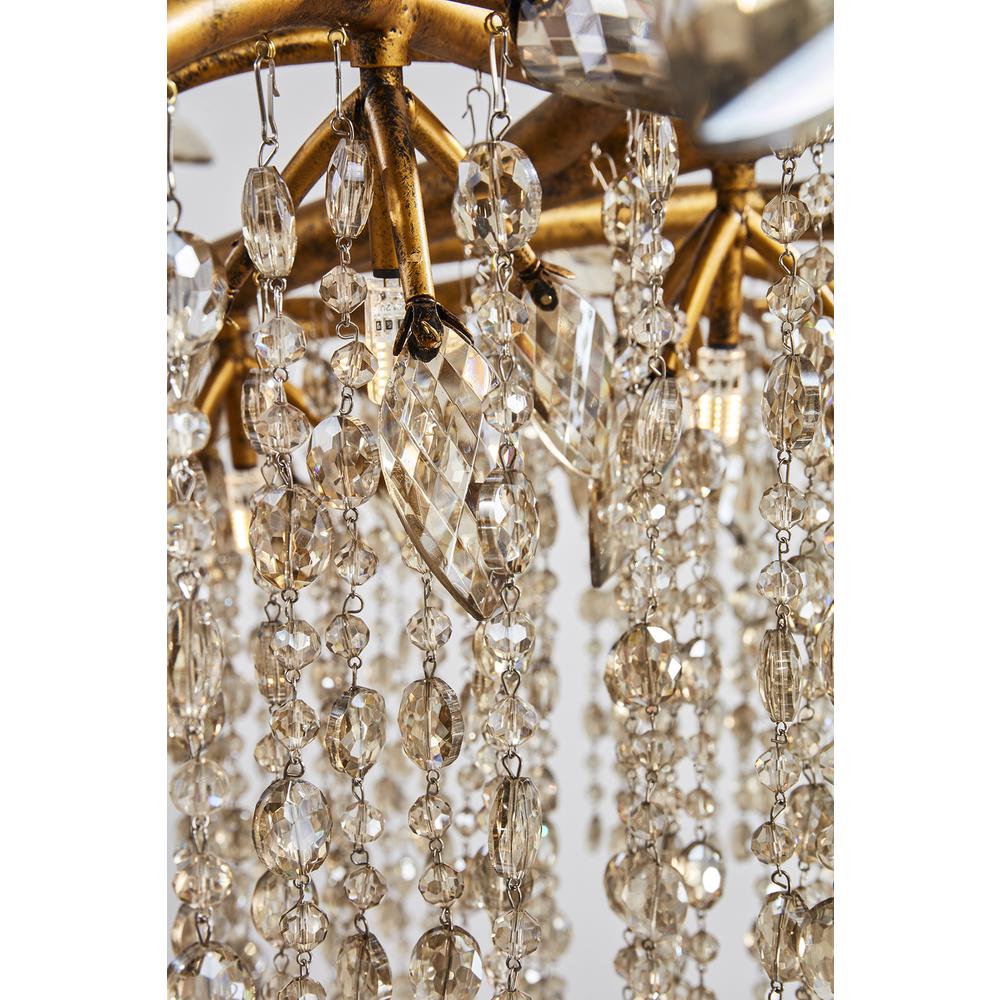 Chandelier Gold Metal & Crystal. Picture 4