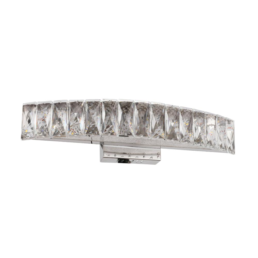 LED Wall Sconce Chrome Stainless Steel & Crystal. Picture 2