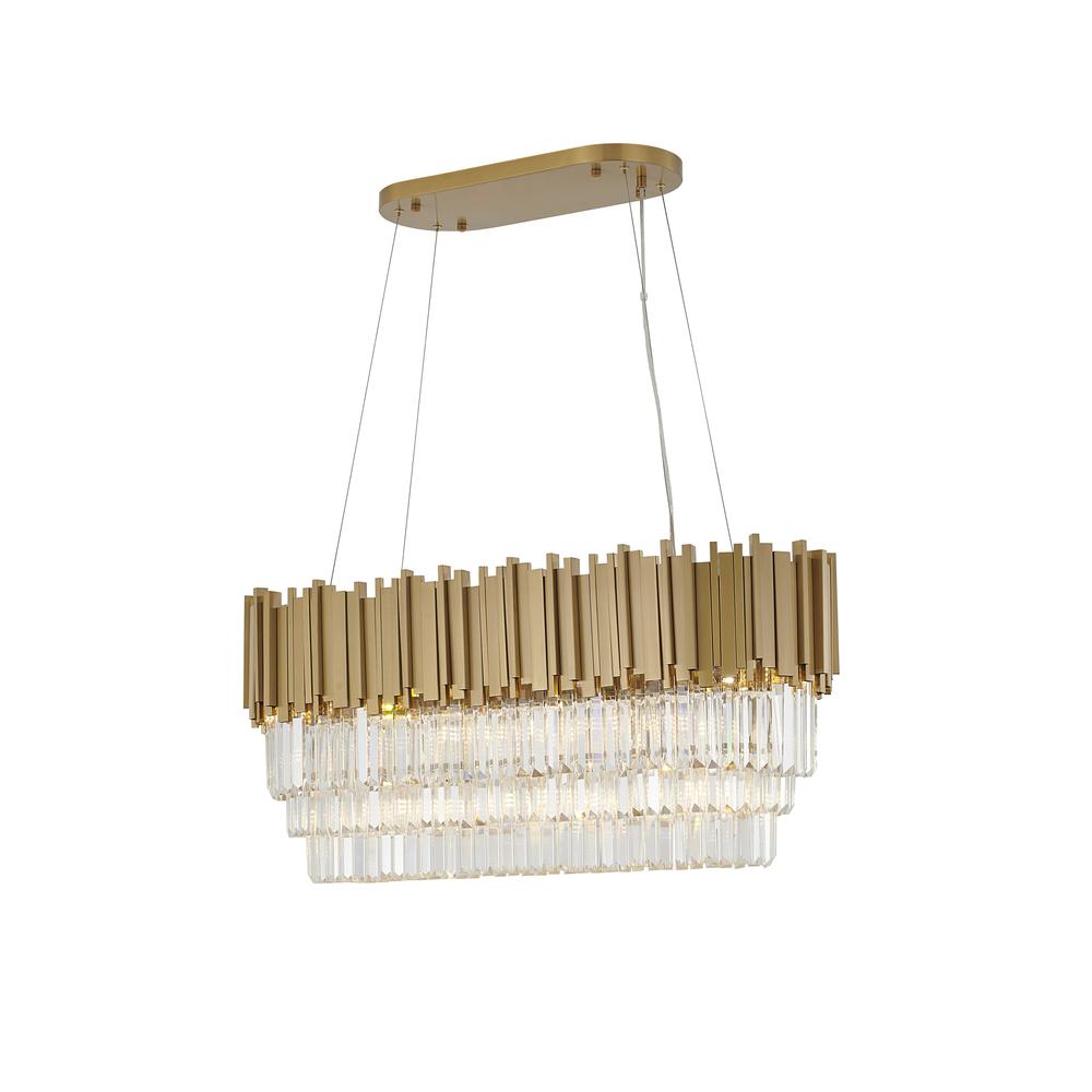 Chandelier Gold Stainless Steel & Crystal. Picture 1
