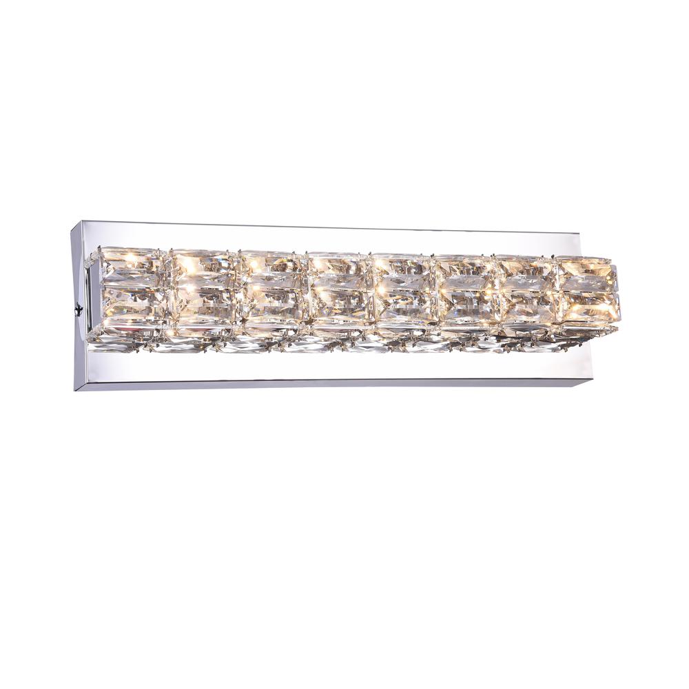 LED Wall Sconce Chrome Metal & Crystal. Picture 1