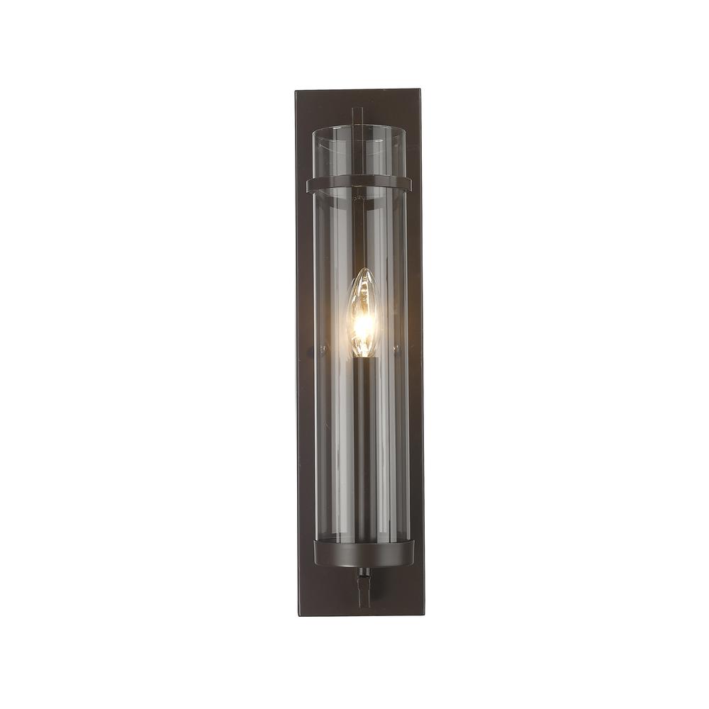 Wall Sconce Dark Brown Metal & Glass. Picture 5