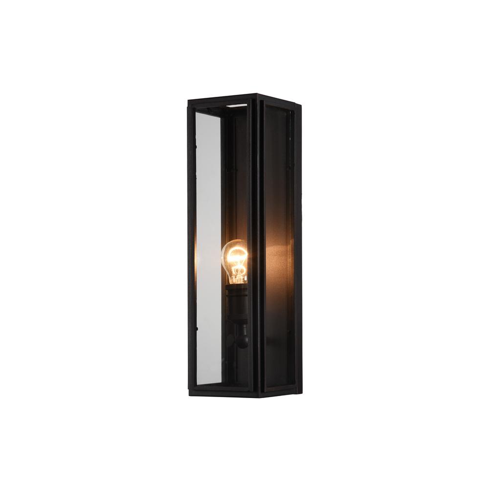 Wall Sconce Black Iron & Glass. Picture 1