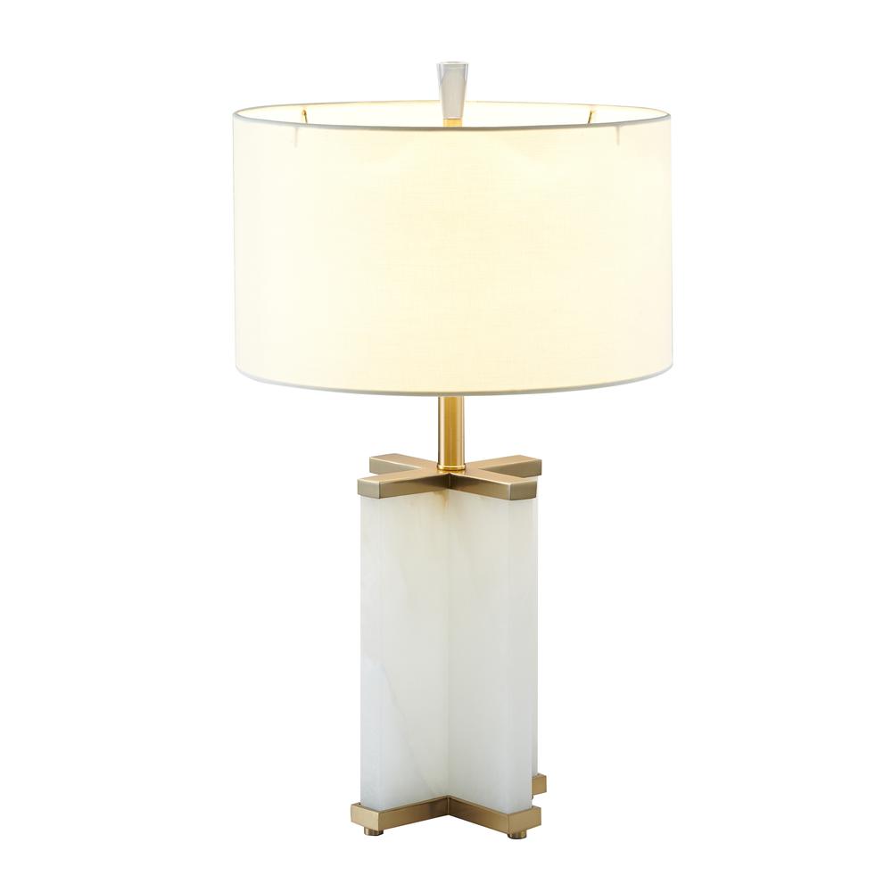 Table Lamp Gold & white Metal. Picture 1