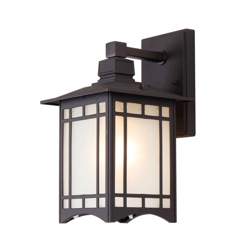 Outdoor Wall Sconce Black Metal & Glass. Picture 1