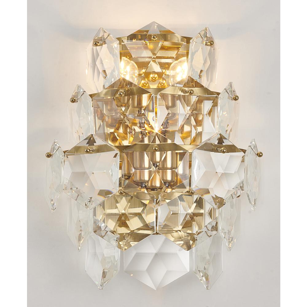 Wall Sconce Gold Stainless Steel & Crystal. Picture 3