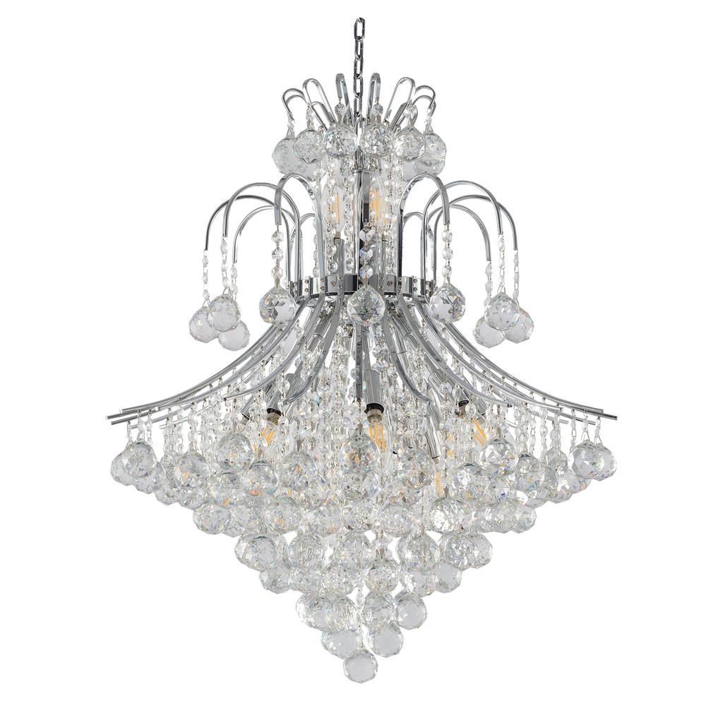 Chandelier  Chrome Metal & Crystal. Picture 2