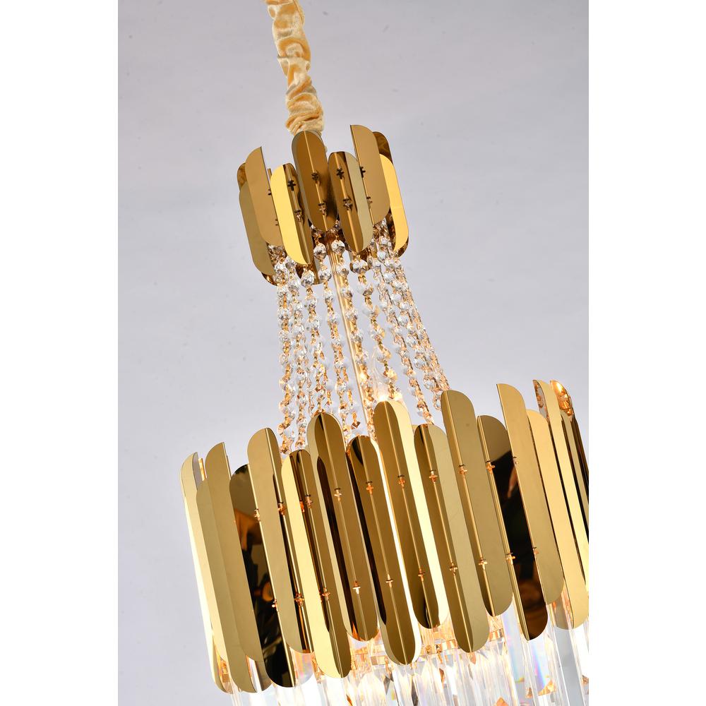 Chandelier Gold Stainless Steel & Crystal. Picture 5