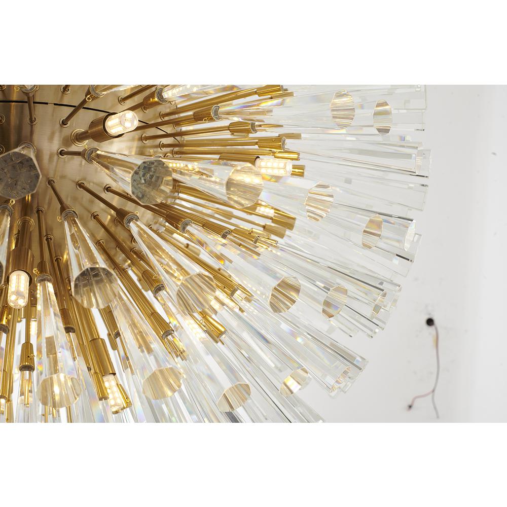 Chandelier Brass Metal & Crystal. Picture 4