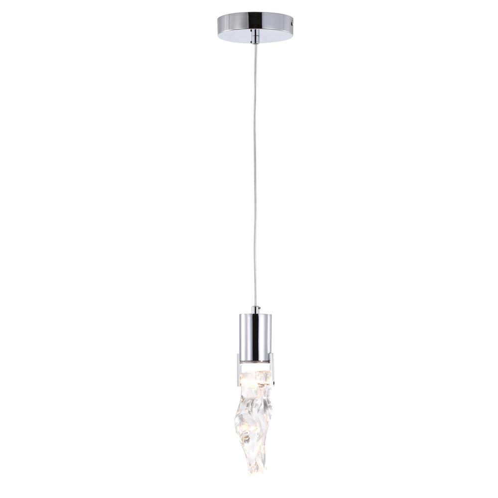 LED Pendant Chrome Metal & Crystal. Picture 1
