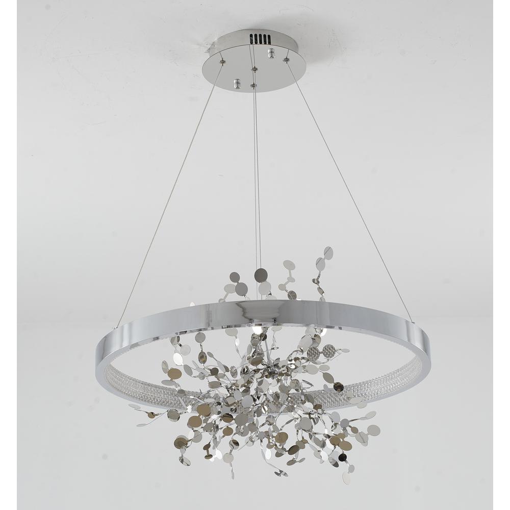 LED Chandelier Chrome Stainless Steel & Aluminum. Picture 2
