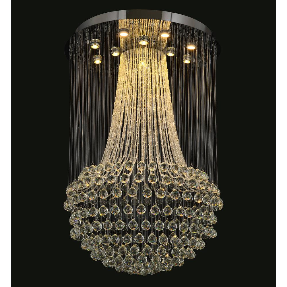 Chandelier Chrome Stainless Steel & Crystal. Picture 1