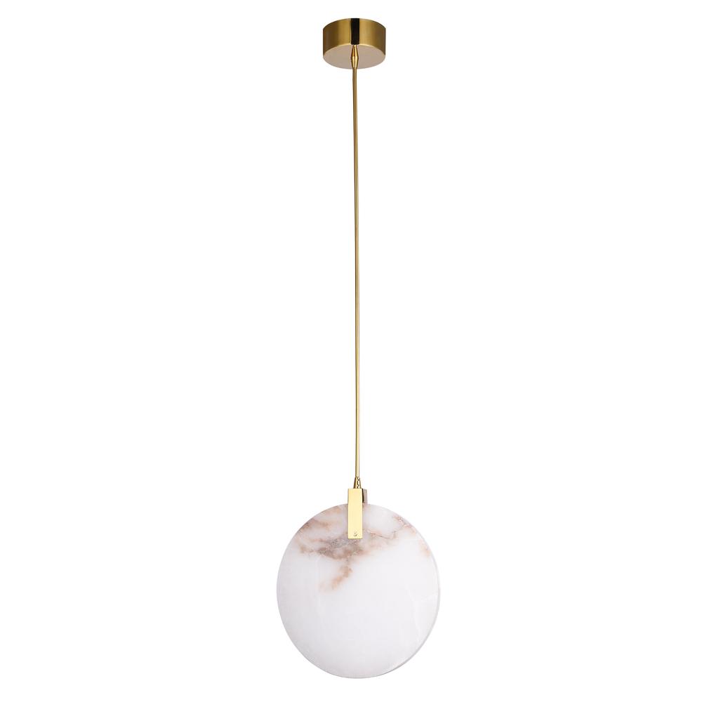 LED Single Pendant Lighting Gold Stainless Steel & Marble. Picture 2