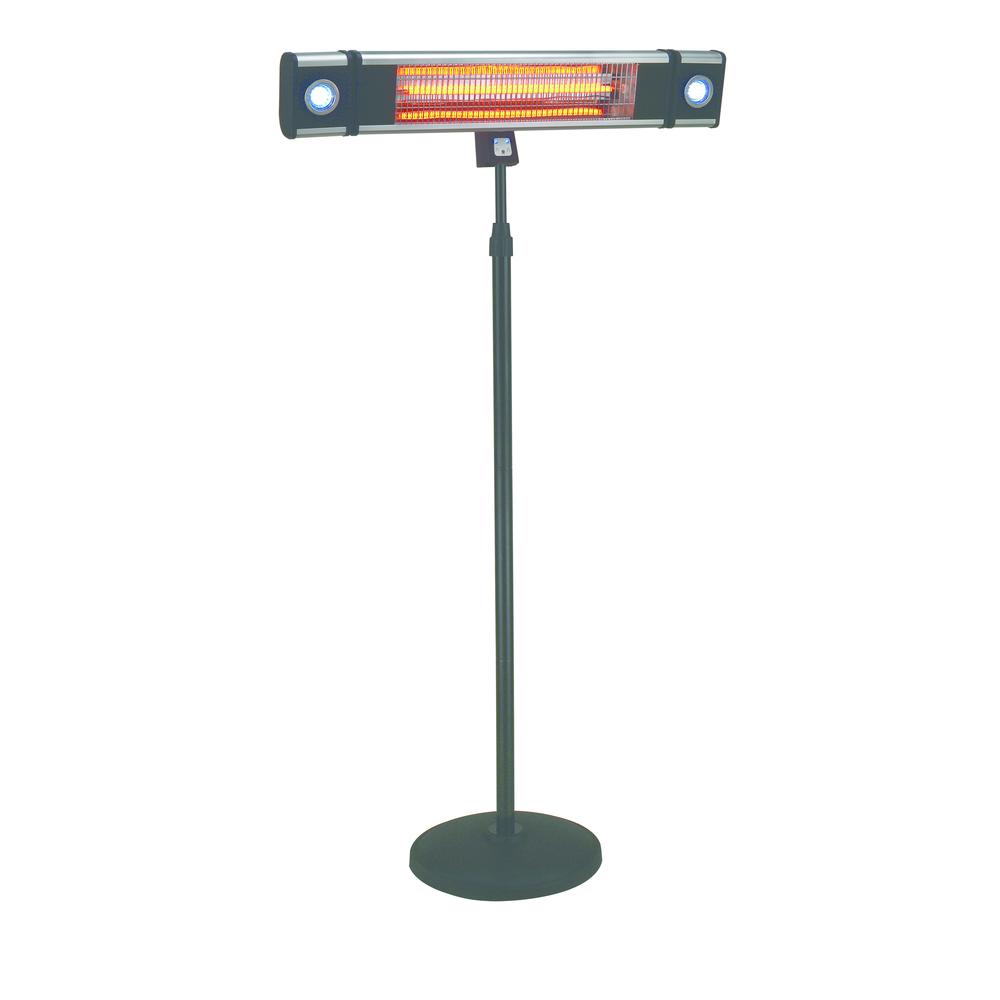 Infrared Electric Outdoor Heater - Freestanding With LED & Remote. Picture 1