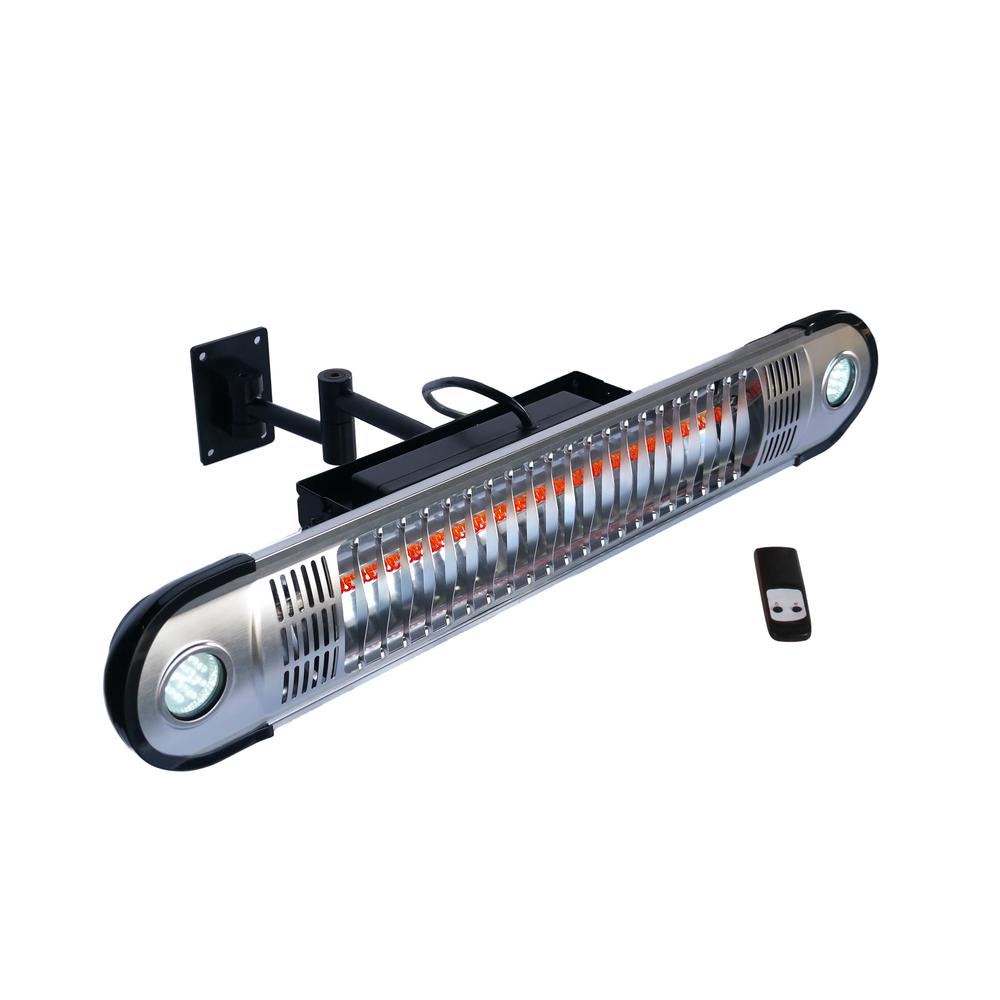 Infrared Electric Outdoor Heater - Wall Mounted With LED & Remote. Picture 1