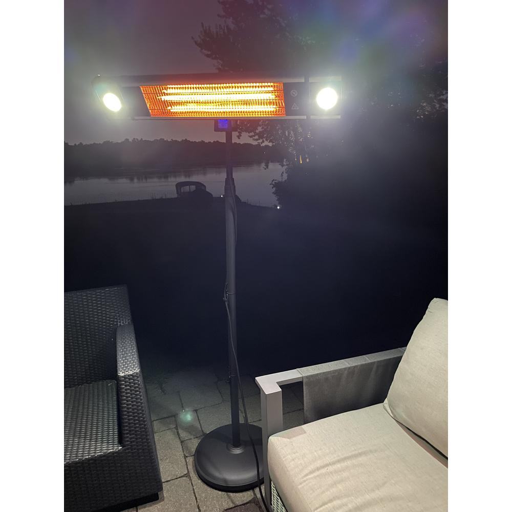 Infrared Electric Outdoor Heater - Freestanding With LED & Remote. Picture 5