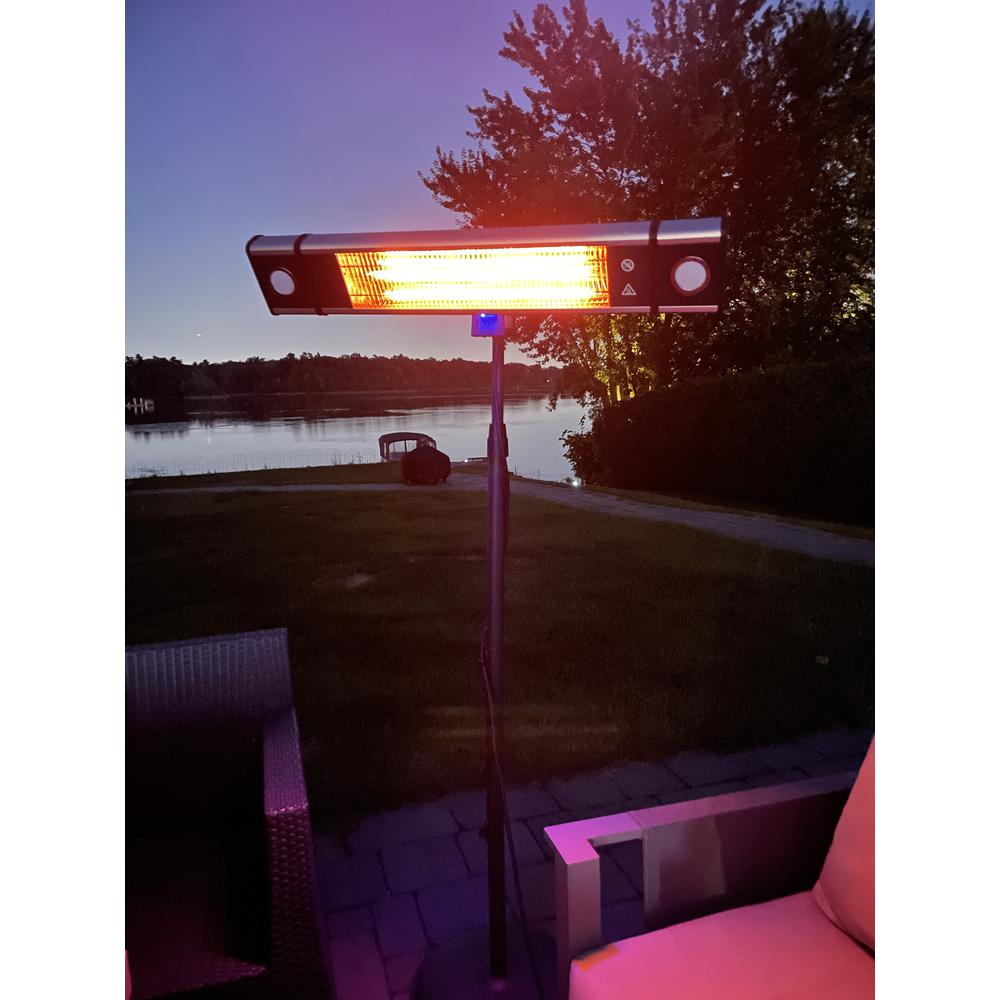 Infrared Electric Outdoor Heater - Freestanding With LED & Remote. Picture 6