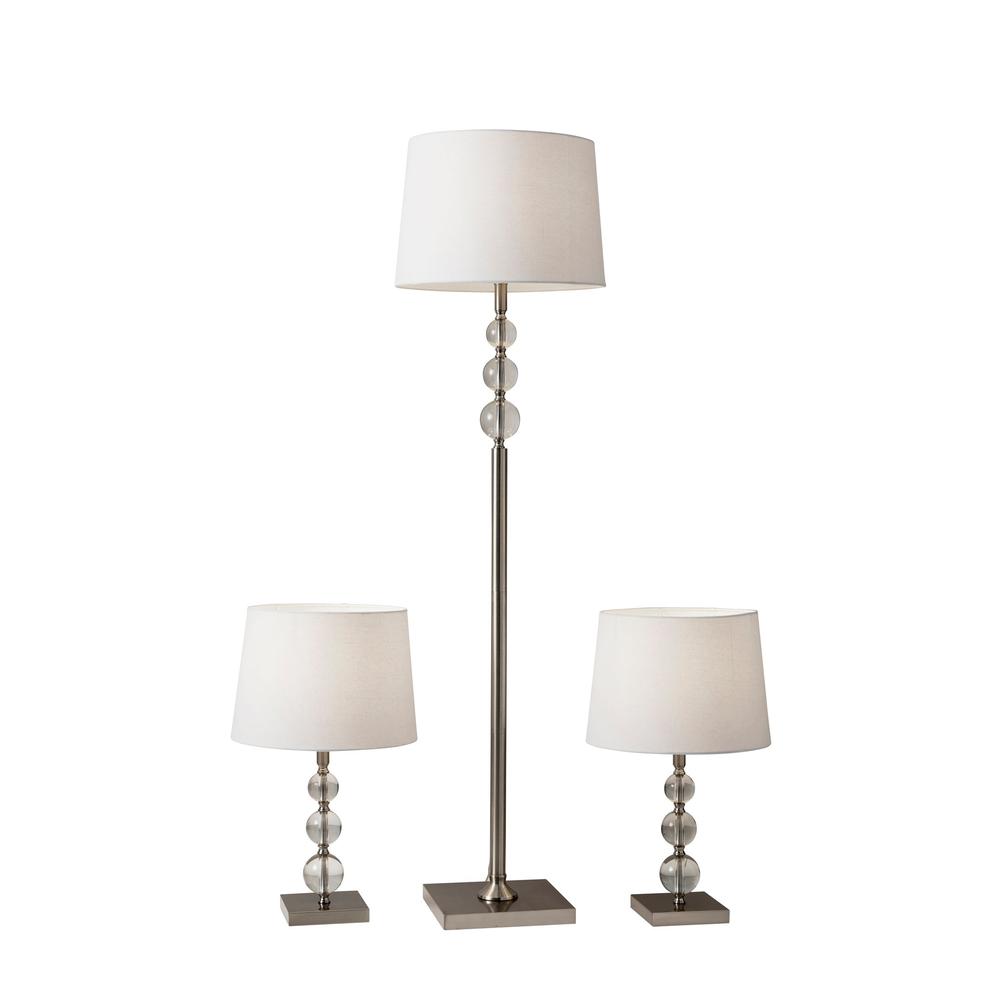 Olivia 3 Piece Floor and Table Lamp Set. Picture 1