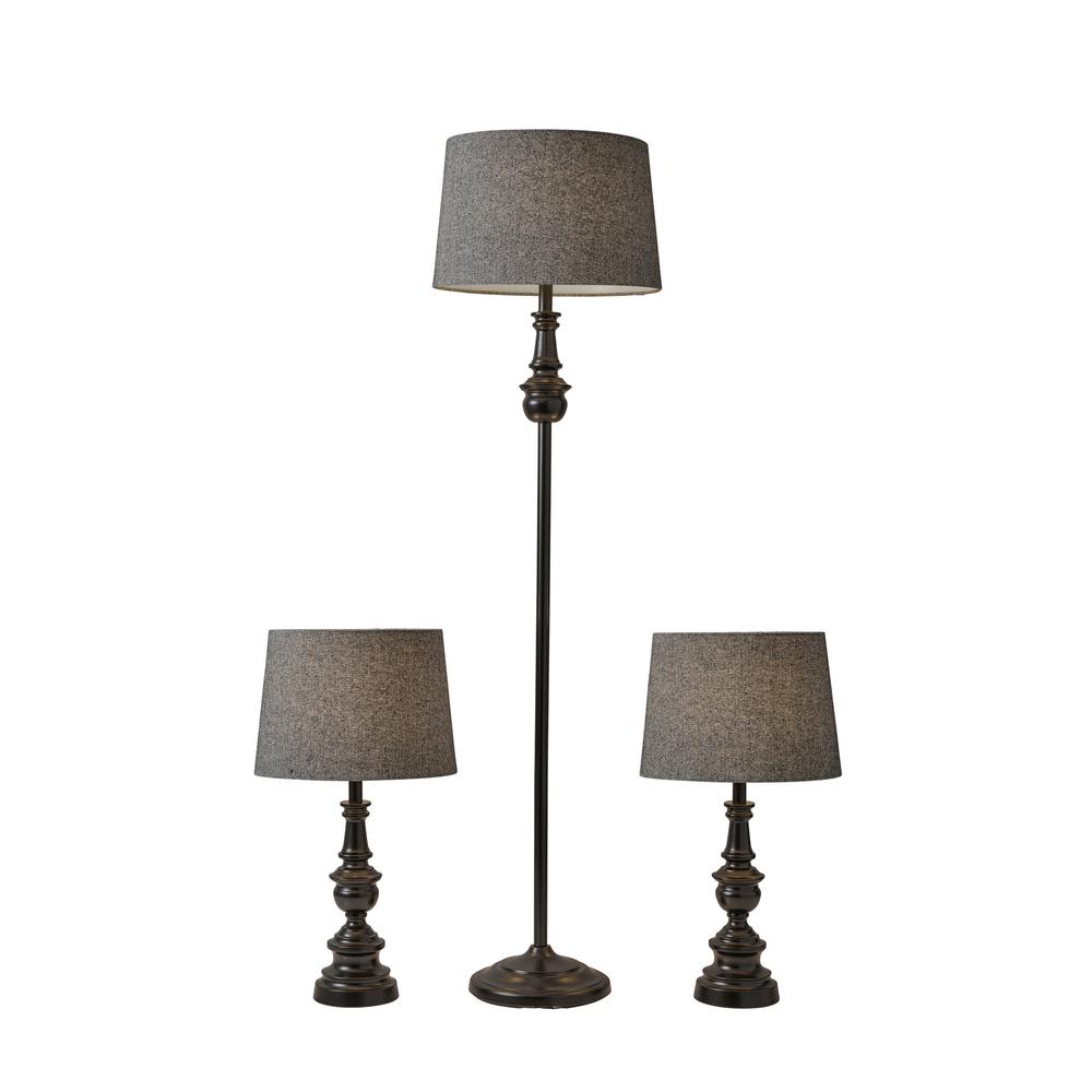 Chandler 3 Piece Floor and Table Lamp Set. Picture 1