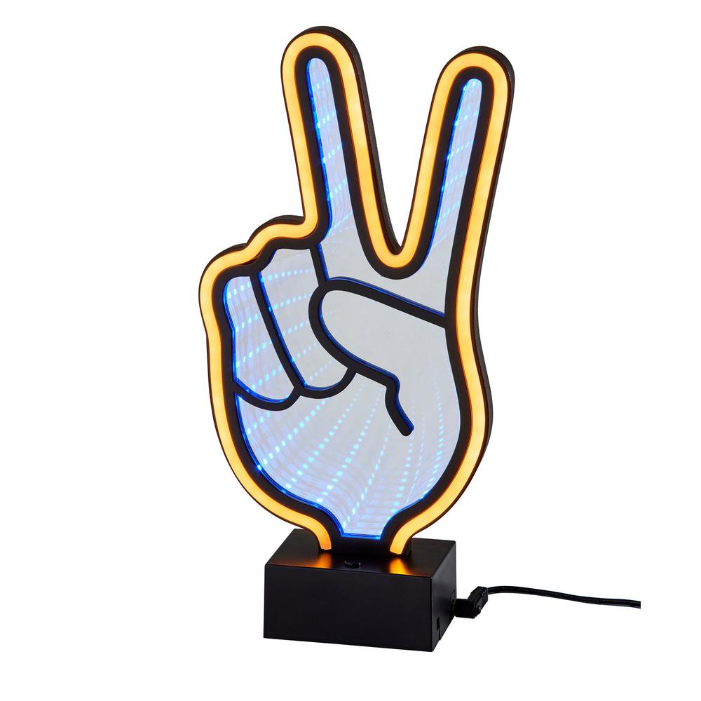 Infinity Neon Peace Sign Table/Wall Lamp. Picture 1