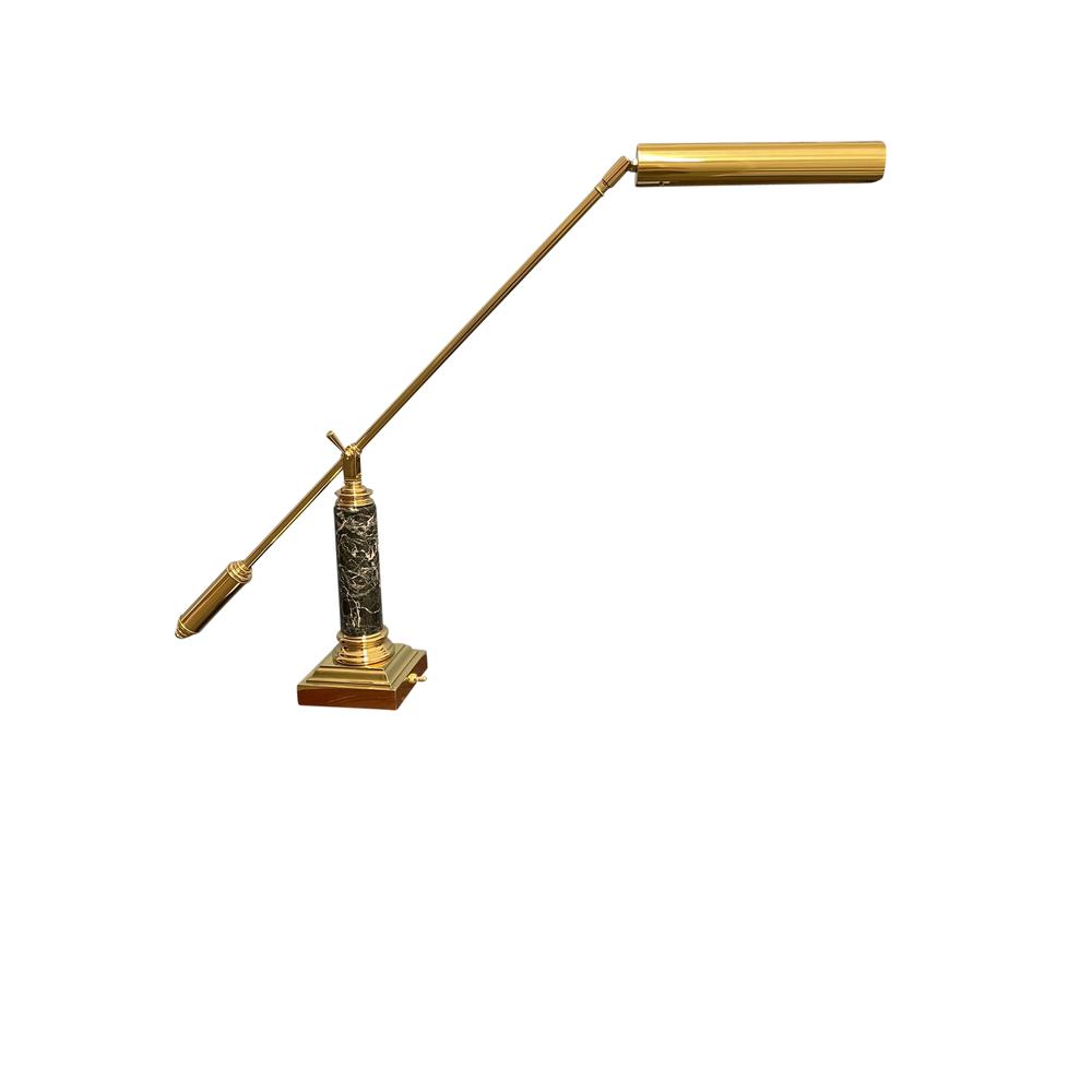 Counter Balance Polished Brass and Black Marble Piano/Desk Lamp. Picture 1