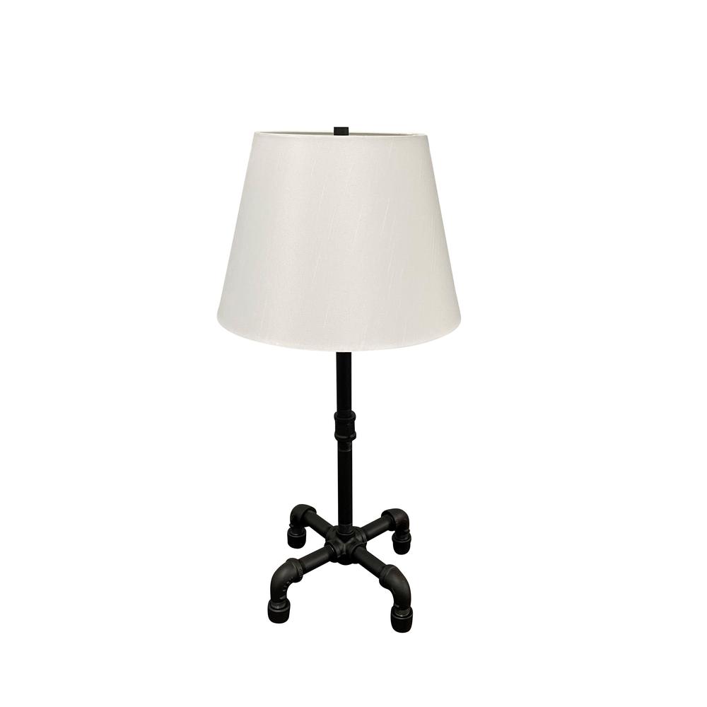 Studio  industrial black table lamp with fabric shade. Picture 2