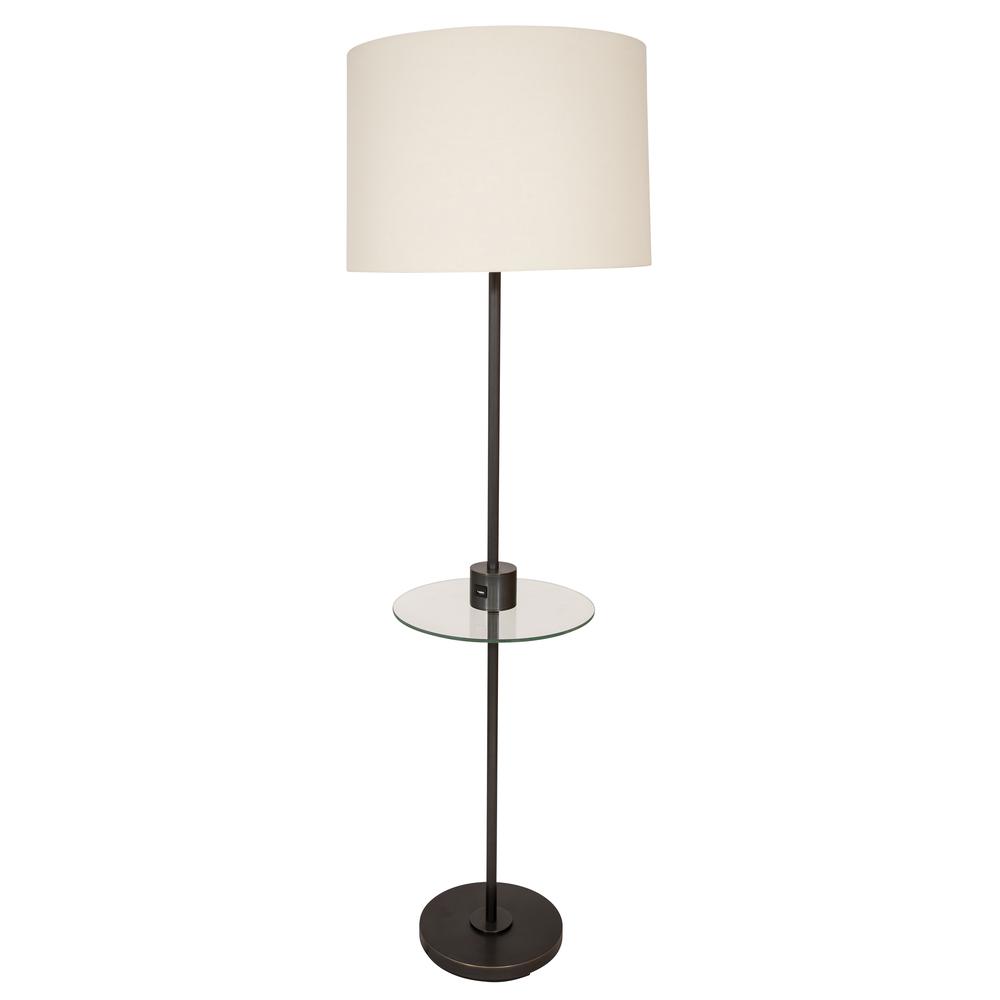 Brandon Floor Lamp with USB Port in Oil Rubbed Bronze. Picture 1