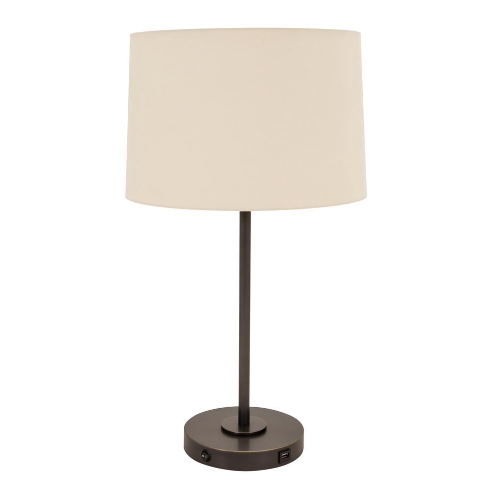 Brandon Table Lamp with USB Port in Oil Rubbed Bronze. Picture 1