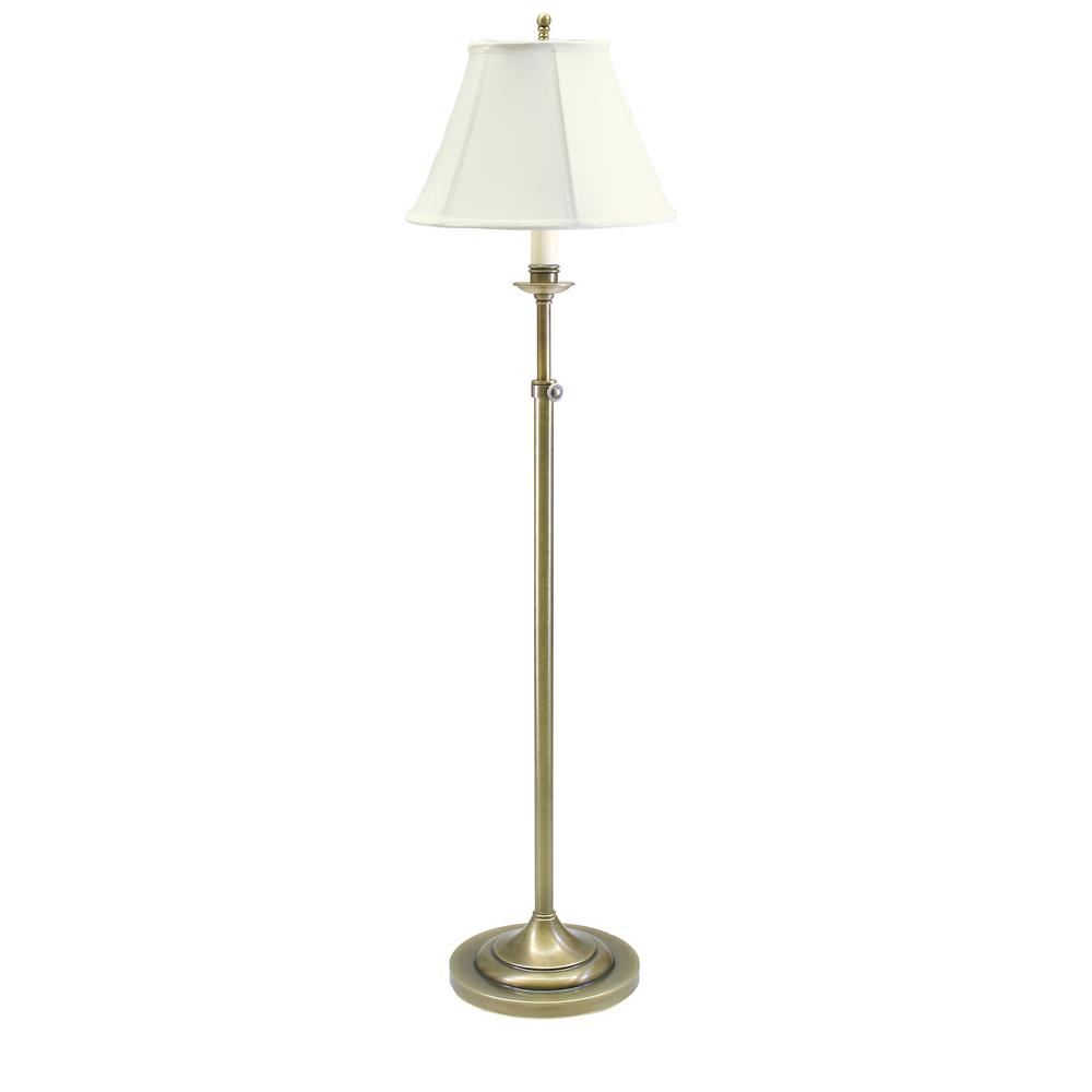 Club Adjustable Antique Brass Floor Lamp. Picture 1