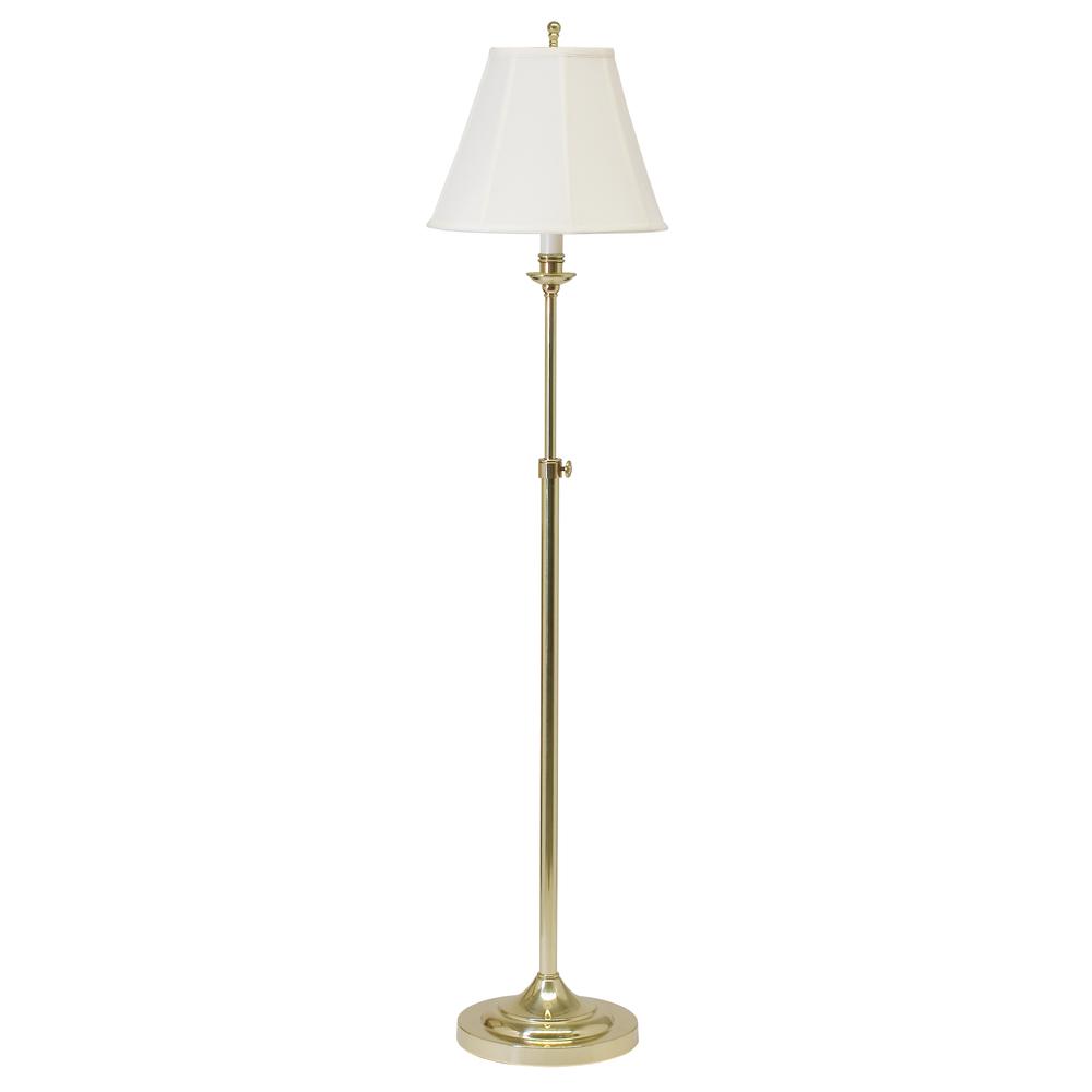 Club Adjustable Polished Brass Floor Lamp. Picture 1