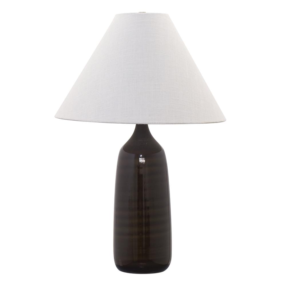 Scatchard 25" Stoneware Table Lamp in Brown Gloss. Picture 1