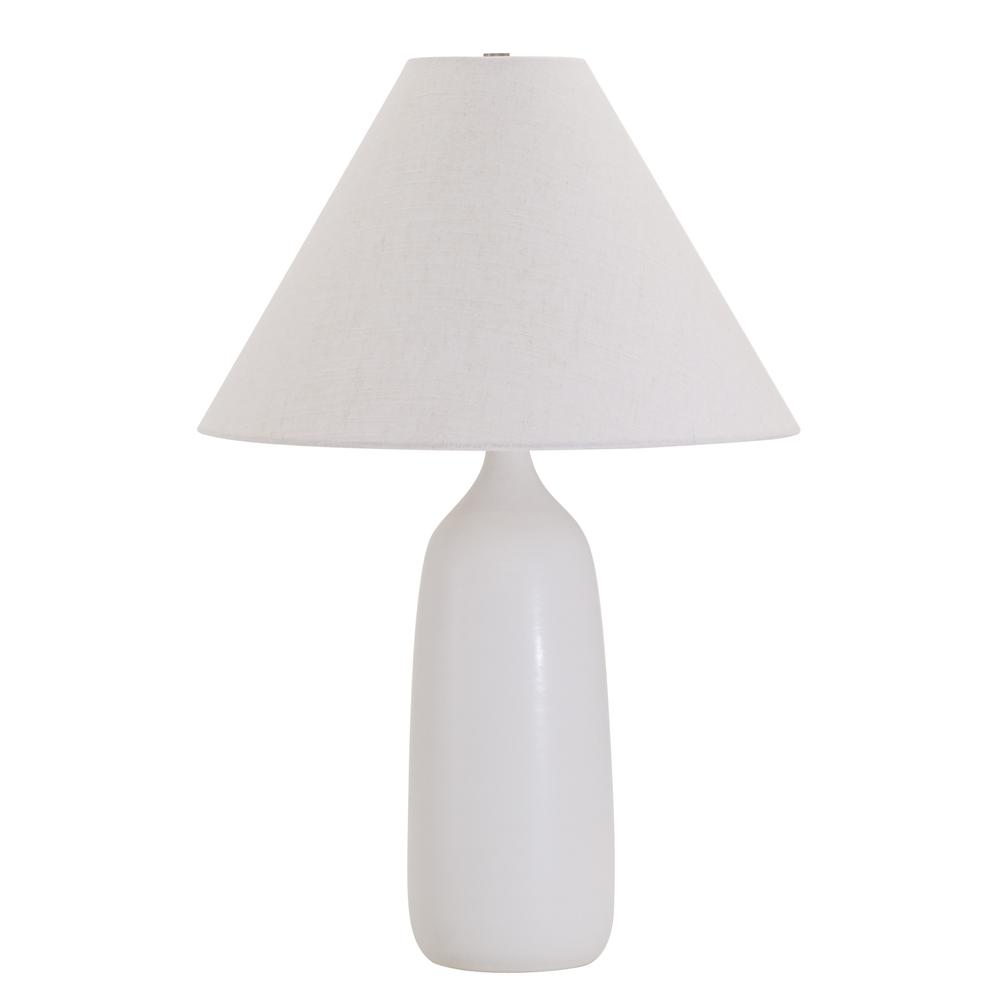 Scatchard 25" Stoneware Table Lamp in White Matte. Picture 1