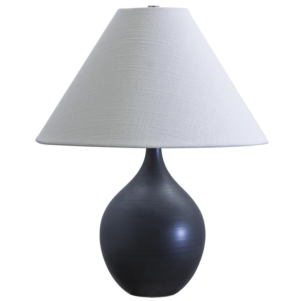 Scatchard 19" Stoneware Accent Lamp in Black Matte. Picture 1