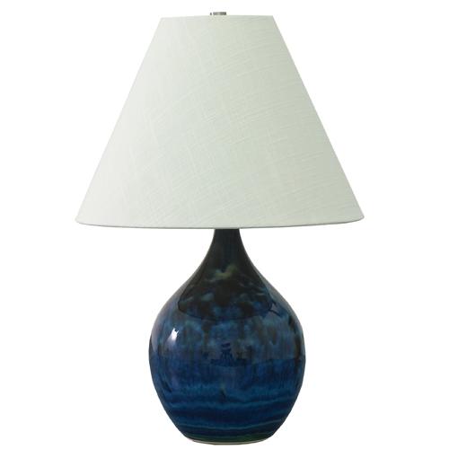 Scatchard 19" Stoneware Accent Lamp in Midnight Blue. Picture 1