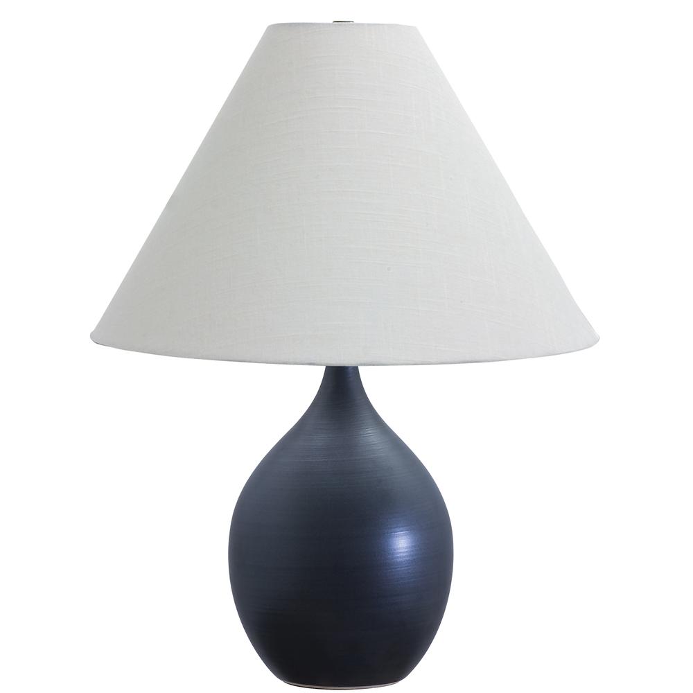 Scatchard 22.5" Stoneware Table Lamp in Black Matte. Picture 1