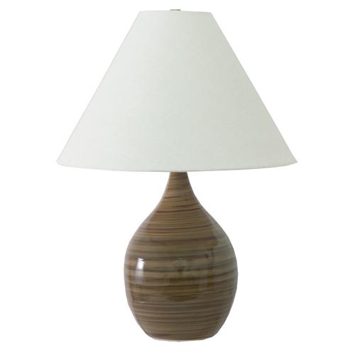 Scatchard 22.5" Stoneware Table Lamp in Tigers Eye. Picture 1
