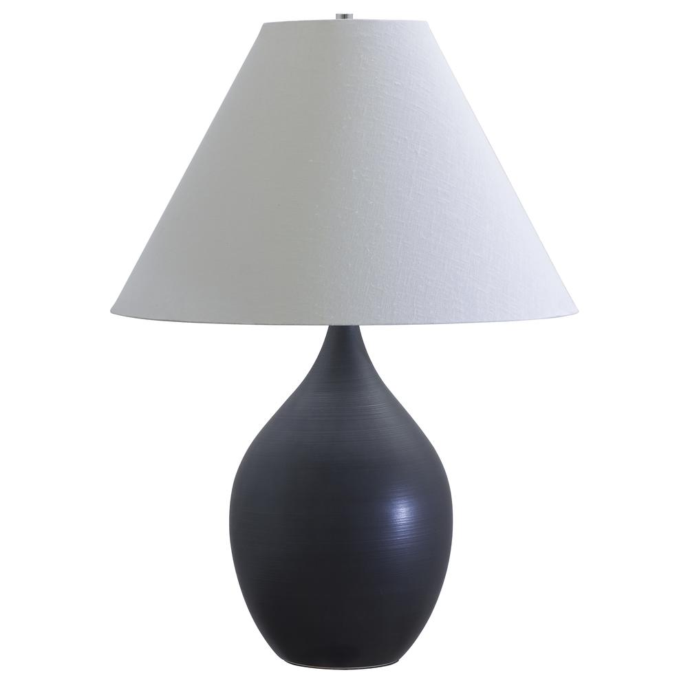 Scatchard 28" Stoneware Table Lamp in Black Matte. Picture 1