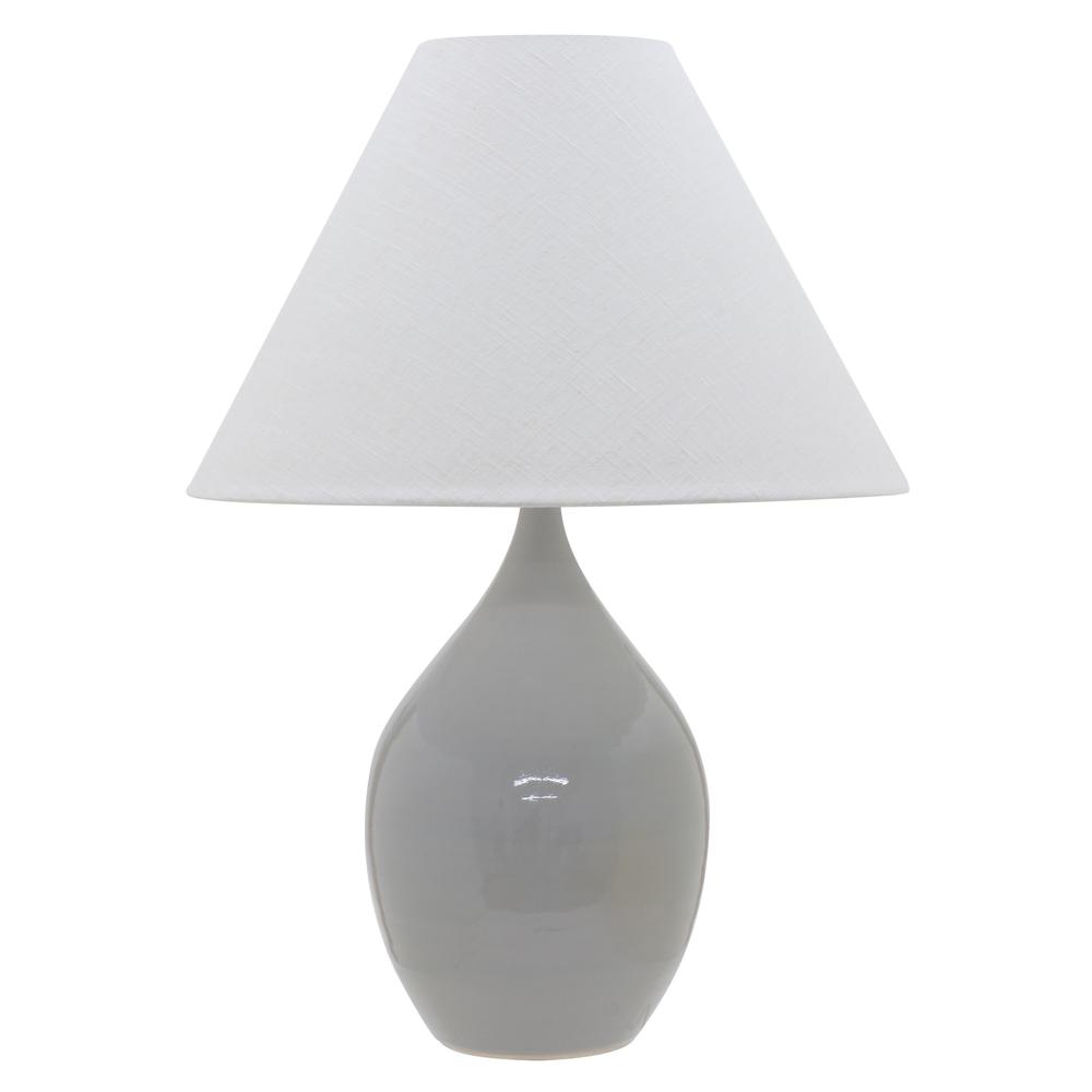 Scatchard 28" Stoneware Table Lamp in Gray Gloss. Picture 1