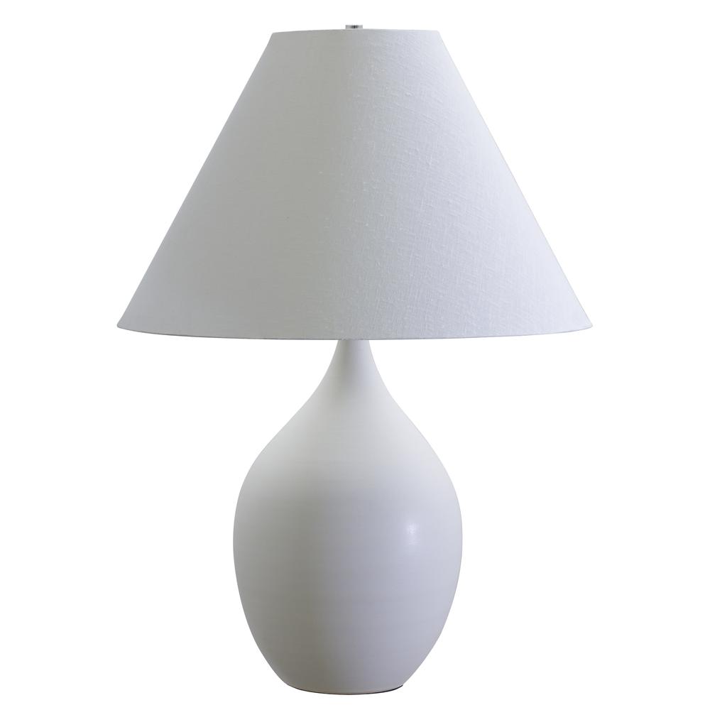 Scatchard 28" Stoneware Table Lamp in White Matte. Picture 1