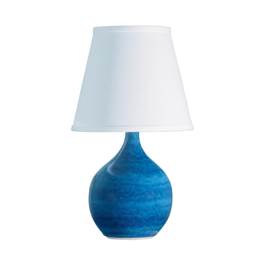 Scatchard 13.5" Mini Accent Lamp in Blue Gloss. Picture 1