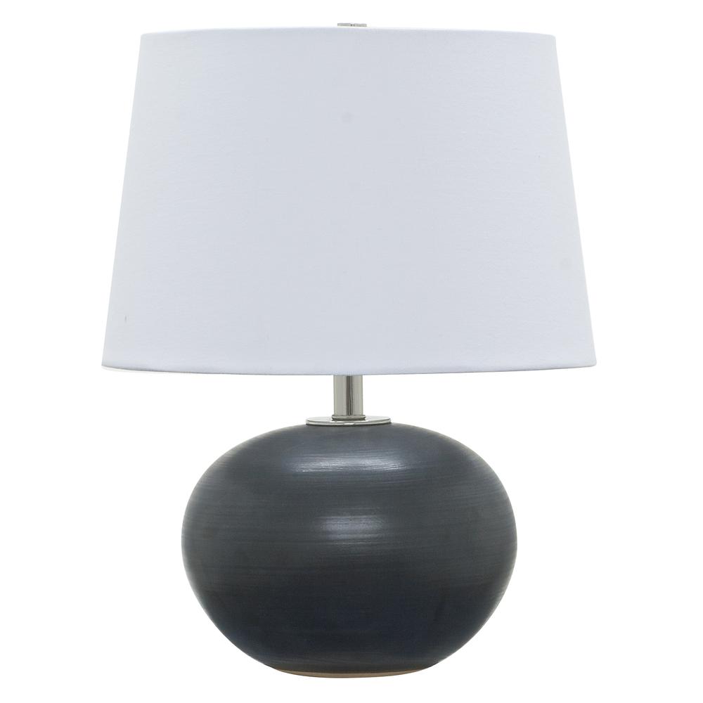 Scatchard 17" Stoneware Table Lamp in Black Matte. Picture 1