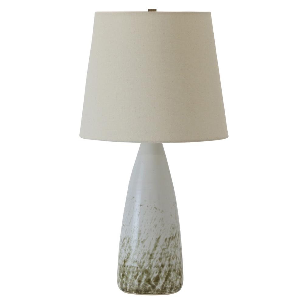 Scatchard 25.5" Stoneware Table Lamp in Decorated White Gloss. Picture 1