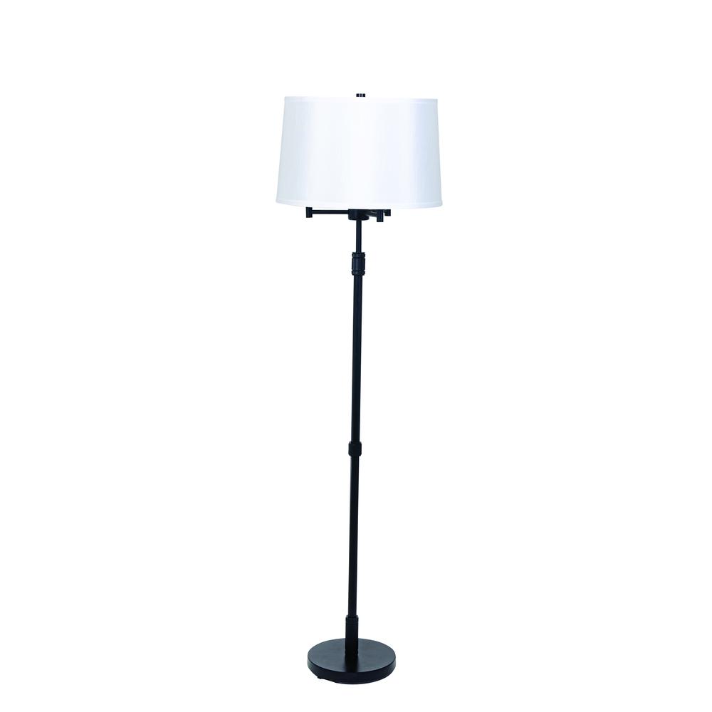 Killington Black 6-way Floor Lamp with hardback shade. Picture 1