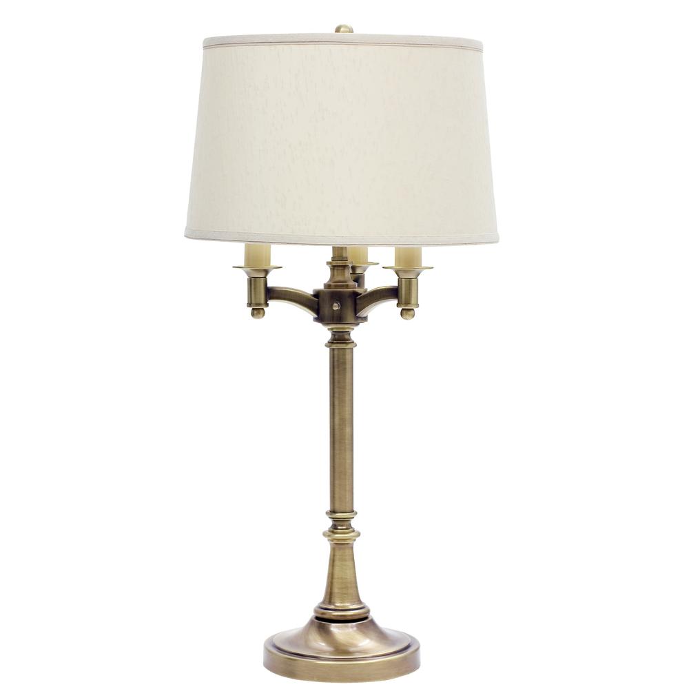 Lancaster 31.75" Antique Brass Six Way Table Lamp. Picture 1