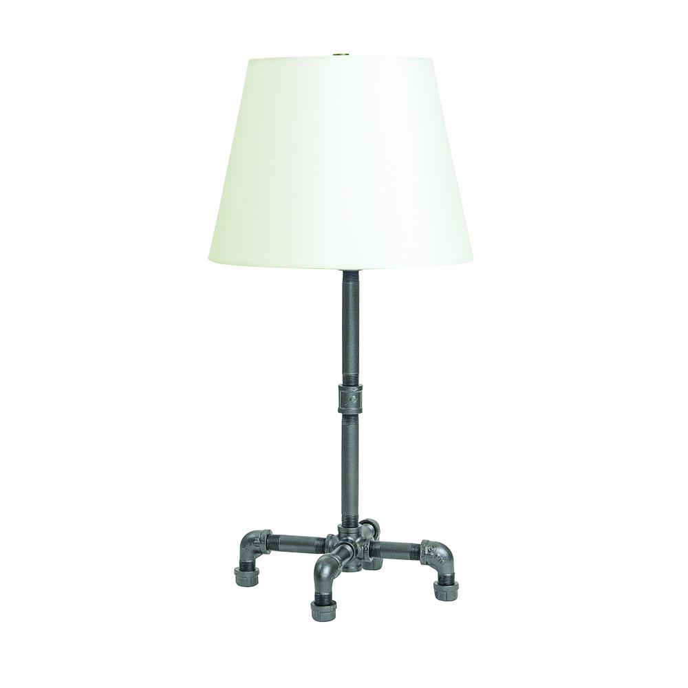 Studio  industrial granite table lamp with fabric shade. Picture 1