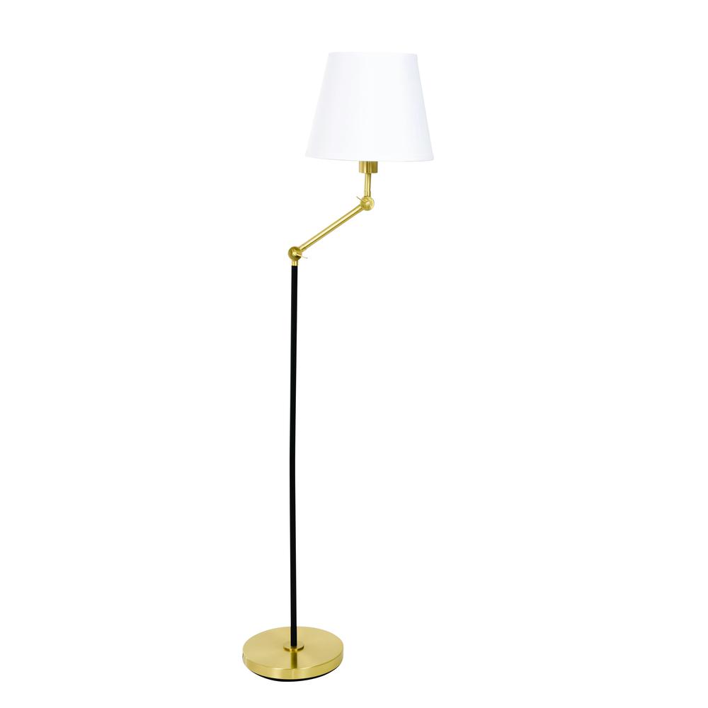Taylor Black and Brushed Brass adjustable Floor Lamp. Picture 1