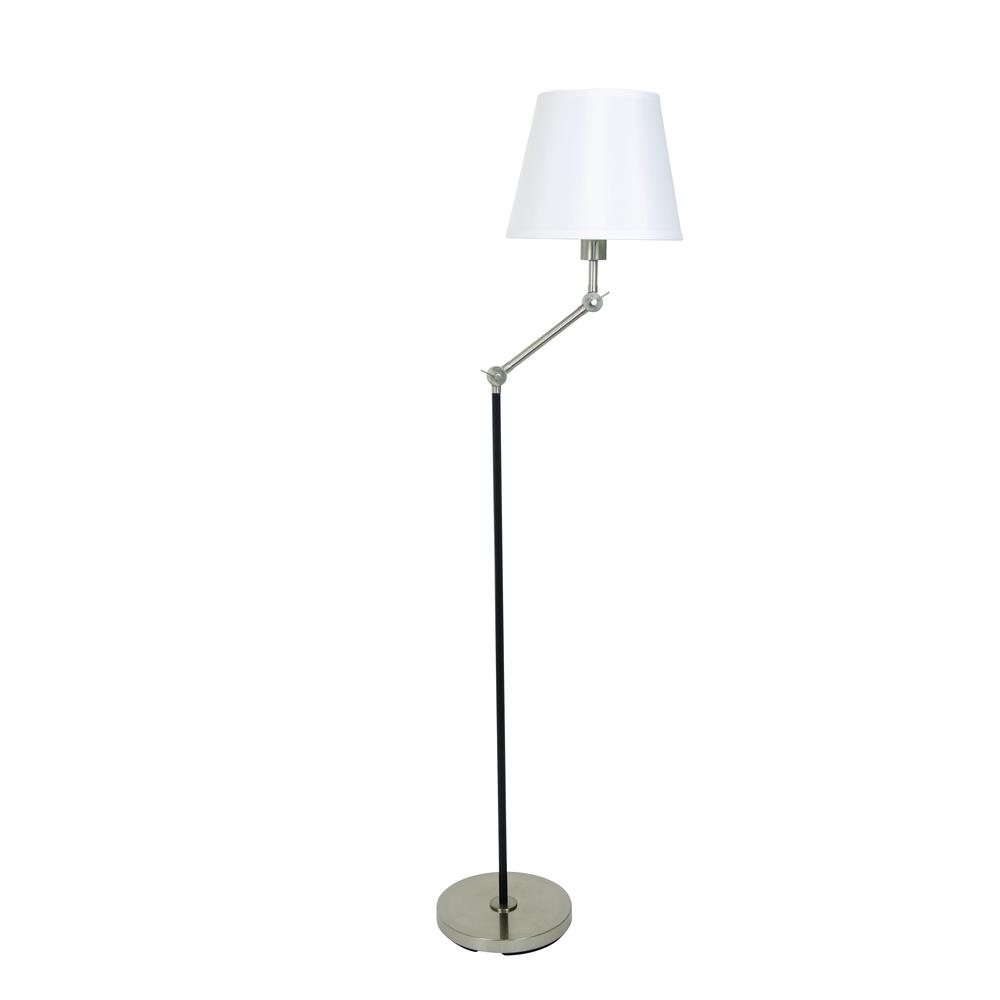 Taylor Black and satin nickel adjustable Floor Lamp. Picture 1