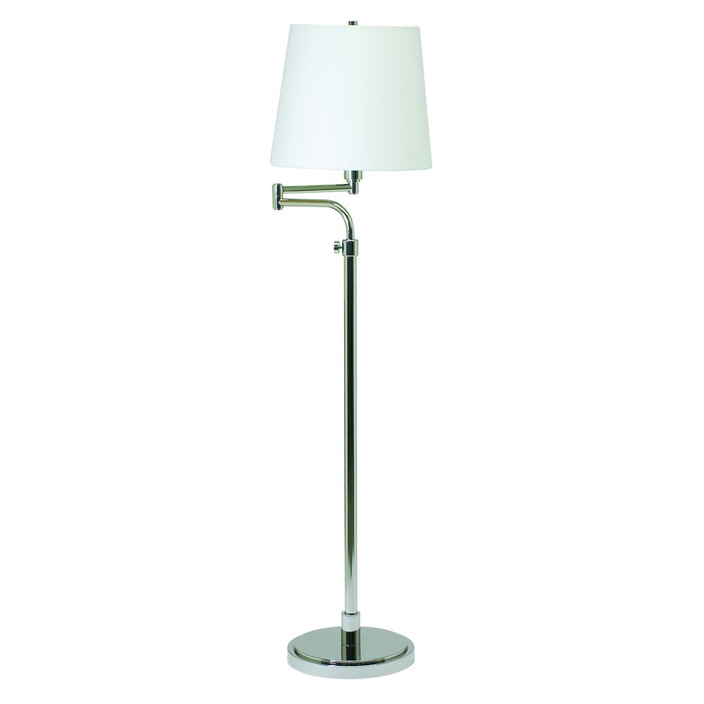 Townhouse Adjustable Swing Arm Floor Lamp in Polished Nickel. Picture 1