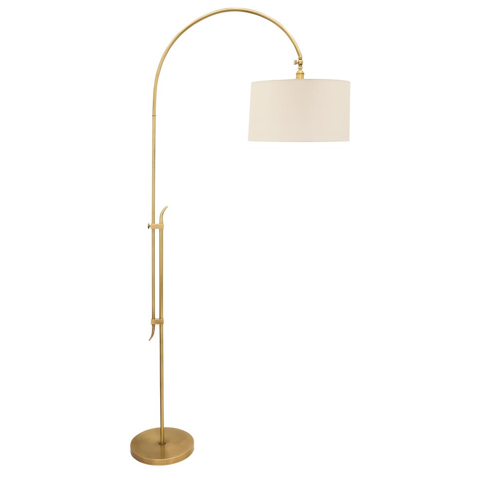 84" Windsor Adjustable Floor Lamp in Antique Brass. Picture 1