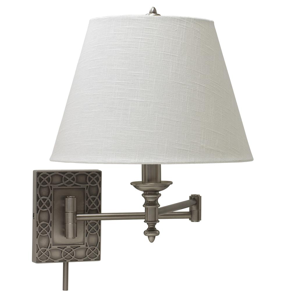 Wall Swing Arm Lamp in Antique Silver. Picture 1