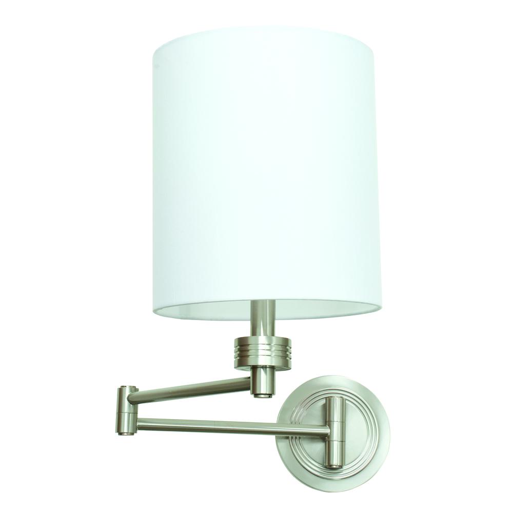 Wall Swing Arm Lamp in Satin Nickel. Picture 1